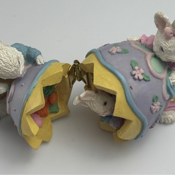 Pastel Easter Bunny Figurine with Egg miniature - Picture 7 of 10